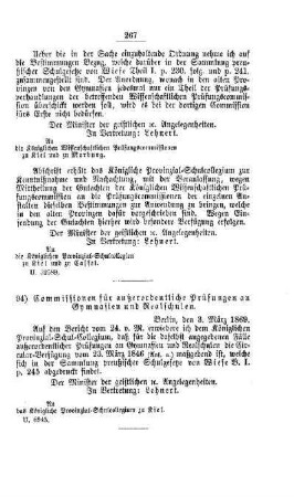 Commissionen für außerordentliche Prüfungen an Gymnasien und Realschulen : [III. Gymnasien und Realschulen]
