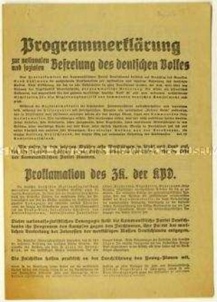 Flugschrift mit Programm der KPD zur Reichstagswahl 1930