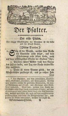 Biblia Sacra, oder Die heilige Schrift des Alten Testaments, 8. Die Psalme Davids