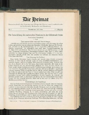 Nr. 7. Neumünster, Juli 1964. 71. Jahrgang.