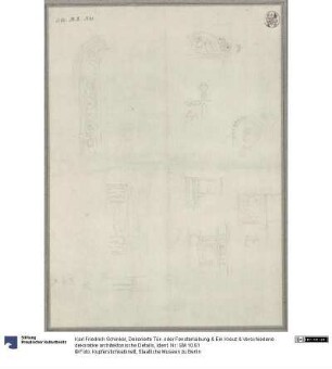 Dekorierte Tür- oder Fensterlaibung & Ein Kreuz & Verschiedene dekorative architektonische Details