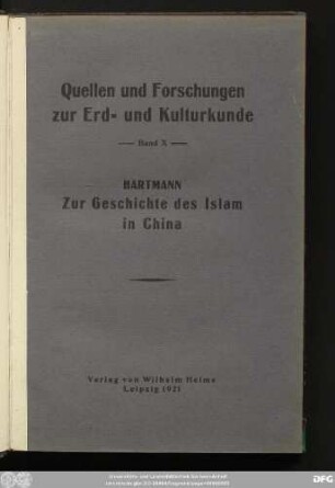 Zur Geschichte des Islam in China