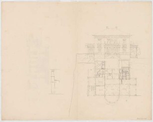 Thiersch, August ; München, Schwanthalerstr. 88; Wohnhaus Niedermeier - Grundriss, Ansicht