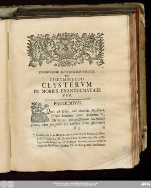 Dissertatio Inauguralis Medica De Circumspecto Clysterum In Morbis Exanthematicis Usu.