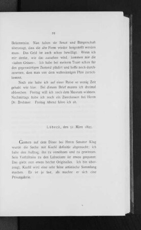 Lübeck, den 31. März 1893.