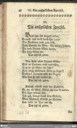 III. Die aufgelösten Zweifel