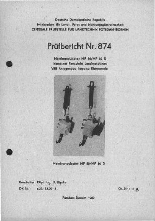 Membranpulsator MP 80