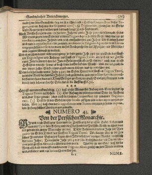 Numero 43. Von der Persischen Monarchie.
