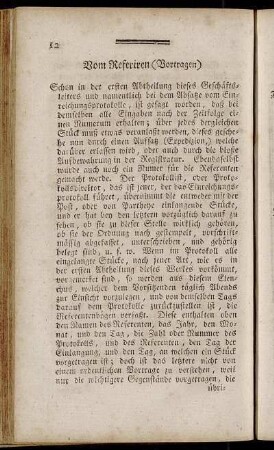 Vom Referiren (Vortragen)