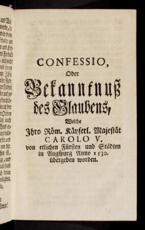 B3a -103a, IV. Die Augspurgische Confession