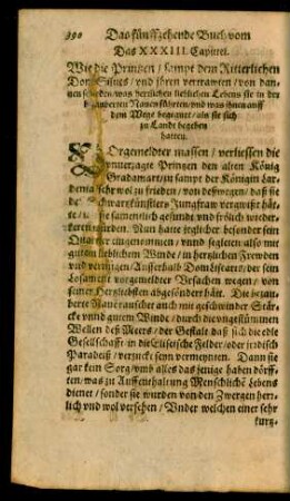 Das XXXIII. [XXXVIII.] Capittel. Wie die Printzen/ sampt dem Ritterlichen Dom Silves/ und ihren vertrawten/ von dannen schieden/ ...