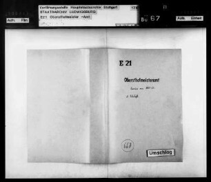 Diarium (Tagebuch) des Obersthofmeisteramts