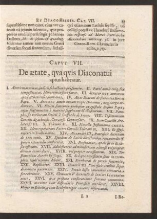 Caput VII. De aetate, qua quis Diaconatui aptus habeatur.