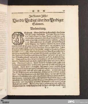 Vierdte Predigt über den Prediger Salomon.