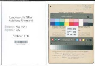 Entnazifizierung Fritz Kirchner , geb. 14.05.1904 (Mechaniker)
