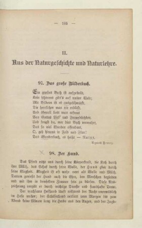 II. Aus der Naturgeschichte und Naturlehre
