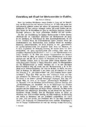 Entwicklung und Stand des Werkunterrichts in Sachsen