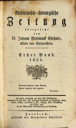 Medicinisch-chirurgische Zeitung. 1831, 1