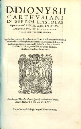 In septem Epistolas ... Canonicas in Acta Apostolorum ... Enarrationes