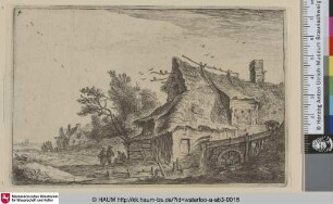 [Dorf mit Wassermühle; A village with a watermill]
