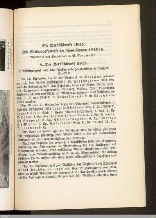 1915/16: Die Herbstkämpfe - Die Stellungskämpfe bei Roye-Noyon