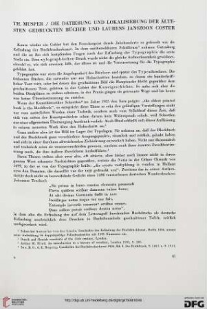 Die Datierung und Lokalisierung der ältesten gedruckten Bücher und Laurens Janszoon Coster