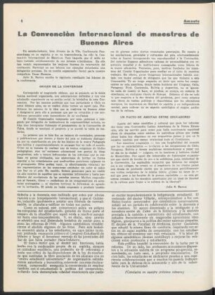La Convención Internacional de Maestros de Buenos Aires