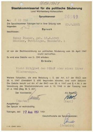 Diener, Oskar