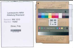Entnazifizierung Fritz Ebner , geb. 23.11.1913 (Angestellter)