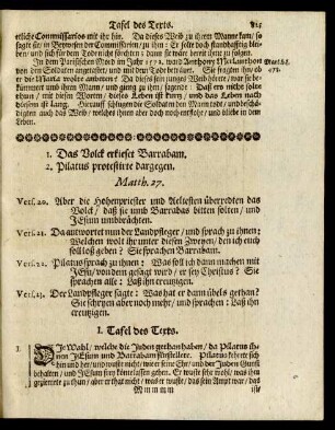 [XXXI. Das Volck erkieset Barrabam/ Pilatus aber protestirt dargegen]