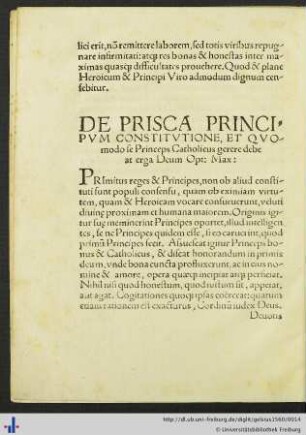 De Prisca Principum Constitutione.