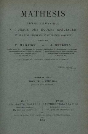 DEUXÈME SÉRIE. TOME IV. - JUIN 1894.