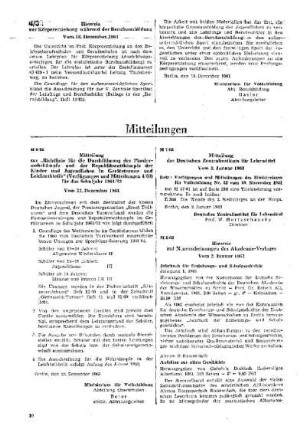 Mitteilung des Deutschen Zentralinstituts für Lehrmittel : 7/62 vom 2. Januar 1962 ; [Mitteilungen]