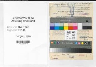 Entnazifizierung Hans Borgel , geb. 04.04.1910 (Grosshaendler)