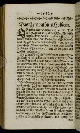 Das Hertzogthum Holstein.