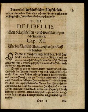 Tit. III. De Libellis. Von Klaglibellen/ und was darbey in acht zunehmen.