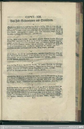 Caput XIII. Von Feld-Geschwohrnen und Steinsetzern