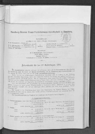 Jahresbericht für das 60. Geschäftsjahr 1914.