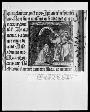 Perikopenbuch des Erzbischofs Kuno von Falkenstein: Christus heilt eine Blinde