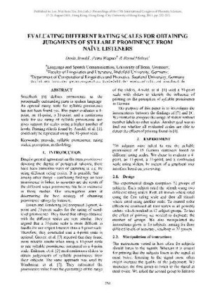 Evaluating different rating scales for obtaining judgments of syllable prominence from naïve listeners