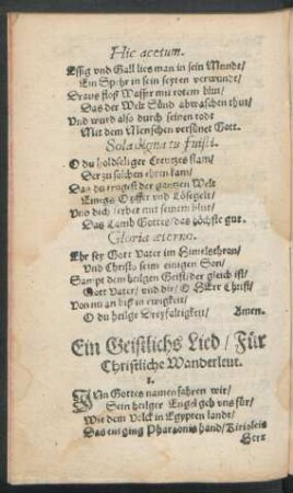 Ein Geistlichs Lied/ Für Christliche Wanderleut.