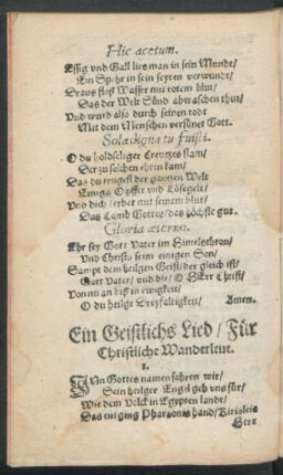 Ein Geistlichs Lied/ Für Christliche Wanderleut.