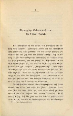 Theologische Erkenntnistheorie : ein kritischer Versuch