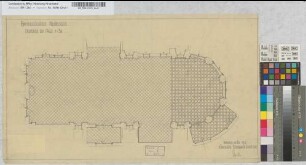 Neubau eines Empfangsgebäudes auf Bahnhof Neubeckum: Grundriß der Halle, M. 1:50