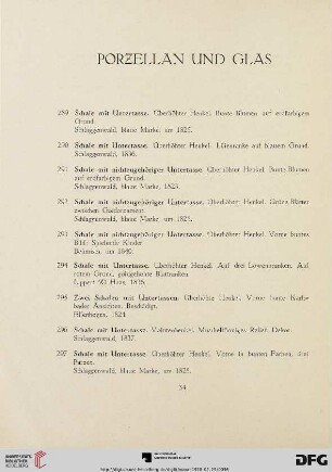 Porzellan und Glas (Nr. 280-390)