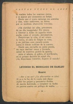 Leyendo el monólogo de Hamlet
