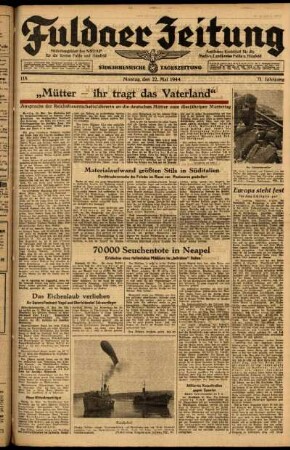 Ausgabe vom Montag, den 22. Mai 1944.