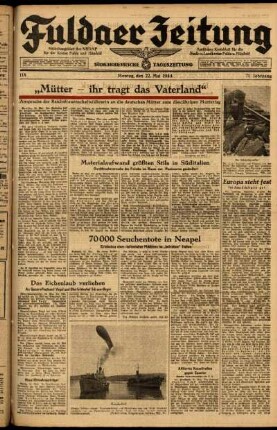 Ausgabe vom Montag, den 22. Mai 1944.