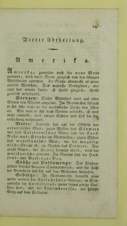 Vierte Abtheilung. Amerika