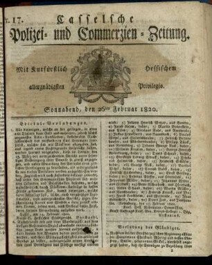 Nr. 17, Sonnabend, den 26ten Februar 1820